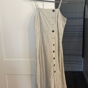 Striped button front dress